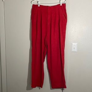Free People Red wide leg pants